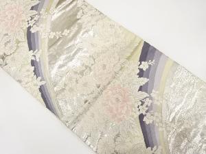 牡丹に菊模様織出し袋帯